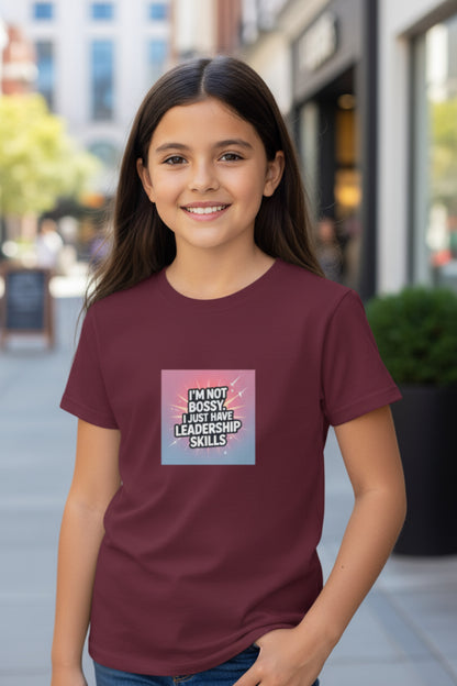 Leadership Skills Kids Tee, Funny Slogan T Shirt, Gift for Young Leaders, Motivational Wear, Birthday Gift, Inspirational Kids Apparel