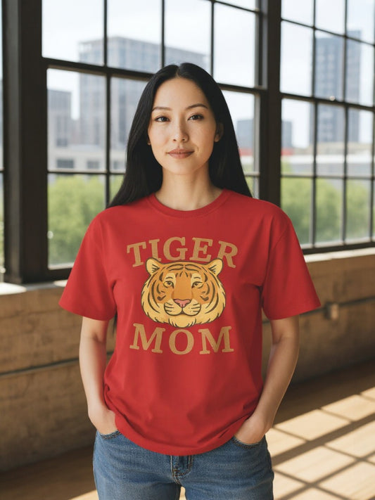 Tiger Mom Short Sleeve Tee, Unisex T-Shirt for Moms, Gift for Mother's Day, Casual Wear, Trendy Animal Tee