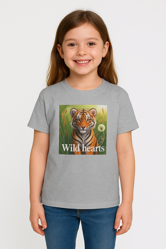 Wild Hearts Kids Tee - Fun Cotton Shirt for Young Adventurers, Birthday Gift, Animal Lover Apparel, Everyday Wear