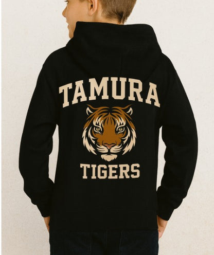 Youth Tamura Tigers Three-Panel Fleece Hoodie, Sports Apparel, School Spirit Wear, Cozy Sweatshirt, Gift for Sports Fans, Team Merchandise