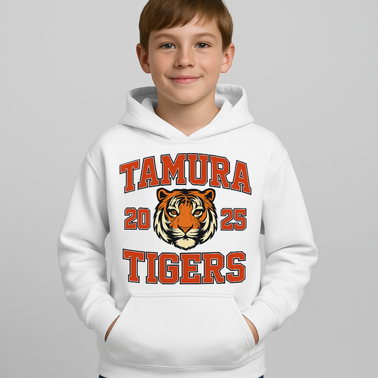 Tamura Tigers Hoodie – 2025 School Spirit Sweatshirt | Custom Mascot Hoodie | Viral TikTok Trend Team Hoodie for Kids
