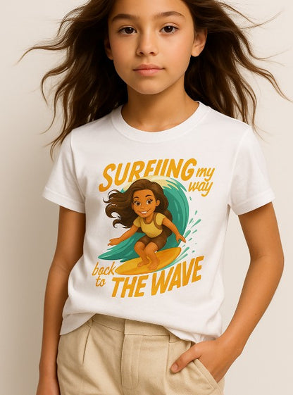 Surfing Kids Softstyle Tee, Ocean Vibes T-Shirt for Kids, Summer Fun Shirt, Surfing Tee for Boys and Girls, Beach Day Outfit