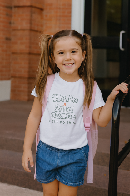 Hello 2nd Grade Youth Tee | Back to School Shirt, Kids Learning Gear, Fun Classroom Clothing, Educational Apparel, Teacher Gift