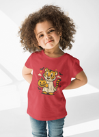 Kids Halloween Tee, Tiger with Pumpkin Shirt, Halloween Costume Tee, Cute Kids Shirt, Trick or Treat Top