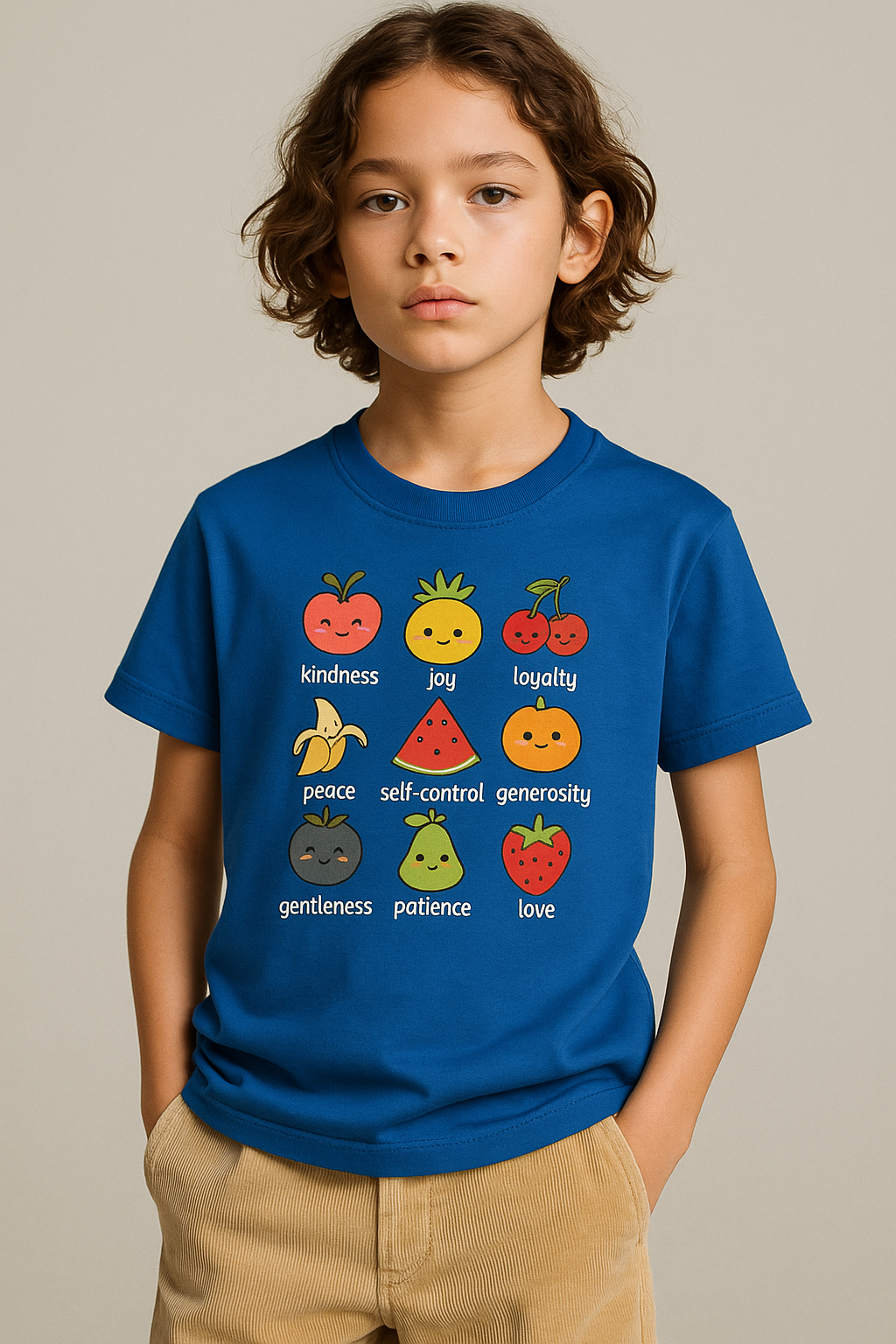 Kawaii Fruit of the Spirit T-Shirt – Kids & Family Positive Vibes Tee