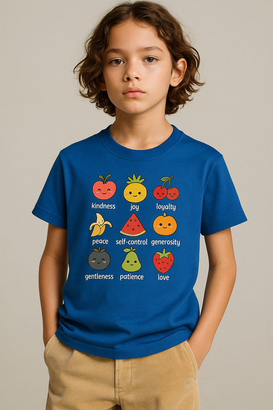 Kawaii Fruit of the Spirit T-Shirt – Kids & Family Positive Vibes Tee