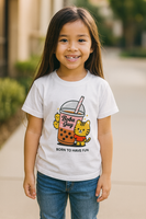 Kawaii Tiger Boba Tee – “Born to Have Fun” | Cute Boba Shirt | Y2K Kawaii Aesthetic | K-Pop Core Outfit | Bubble Tea Lover Gift | Trendy Graphic T-Shirt