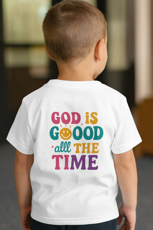 God Is Good All The Time Retro Graphic Tee | Christian Faith Shirt | Inspirational Quote T-Shirt