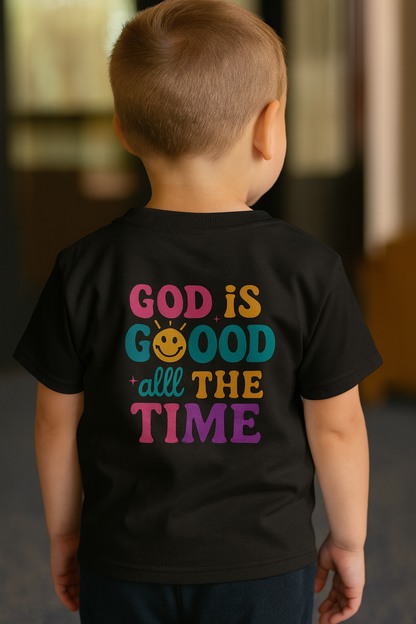 God Is Good All The Time Retro Graphic Tee | Christian Faith Shirt | Inspirational Quote T-Shirt