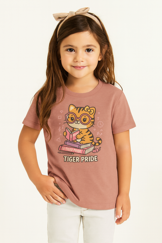 Cute Tiger Pride Toddler Tee, Kids' Short Sleeve Shirt, Animal Lover Gift, Back to School, Birthday Celebration