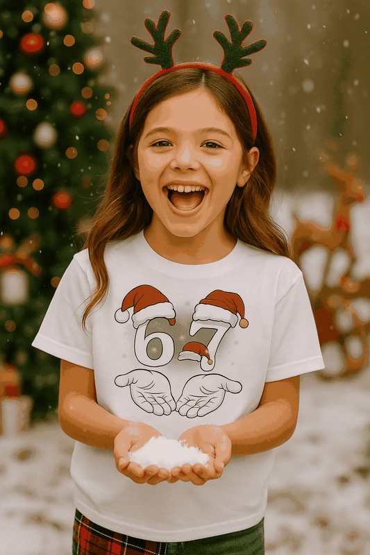 67 Christmas Hands Sweater – Holiday Sweatshirt, Cute Xmas Number Graphic, Festive Winter Outfit