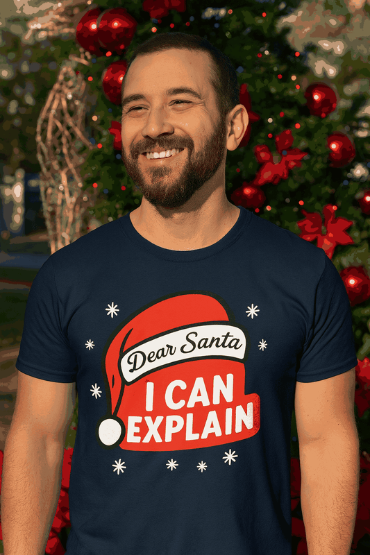Dear Santa I Can Explain Shirt – Funny Christmas T-Shirt for Adults, Holiday Graphic Tee