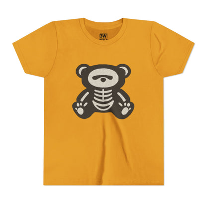 Kids Tee Teddy Bear Skeleton Gothic Halloween Shirt