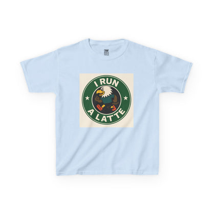 I Run a Latte Shirt – Funny Running Eagle Coffee Lover Tee, Marathon Runner Gift, Fitness & Caffeine Humor Top