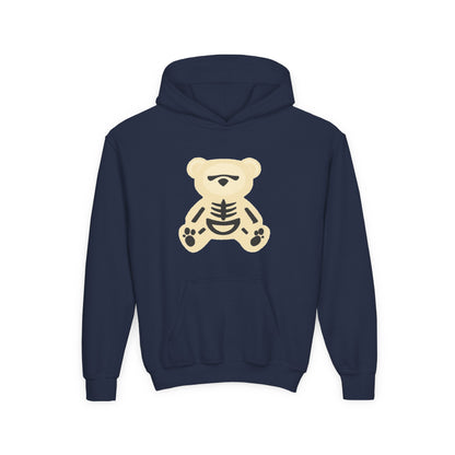 Skeleton Bear Youth Hoodie - Halloween Fun Wear