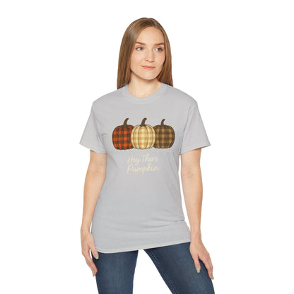 Customizable slogan Pumpkin T-Shirt | Plaid Pumpkin Fall Tee 🍂 | Cute Autumn Outfit | Cozy Fall Shirt | Pumpkin Patch Top | Trending Fall Aesthetic 2025