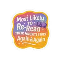 Whimsical Re-Read Stickers, Cute Decals for Book Lovers, Fun Laptop Stickers, Gift for Readers, Inspirational Sticker Art