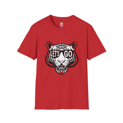 LET’S GO Tiger Shirt | Game Day Graphic Tee | Retro Sports Spirit Wear | College Football Tailgate T-Shirt | Fierce Animal Print Tee | Unisex Fan Gear