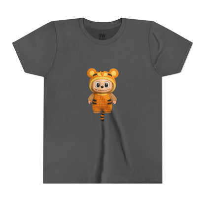 Tiger-Inspired Labooboo Youth Tee, Kids Animal T-Shirt, Fun Playwear, Gift for Birthdays, Woodland Adventure, Back-to-School, Halloween