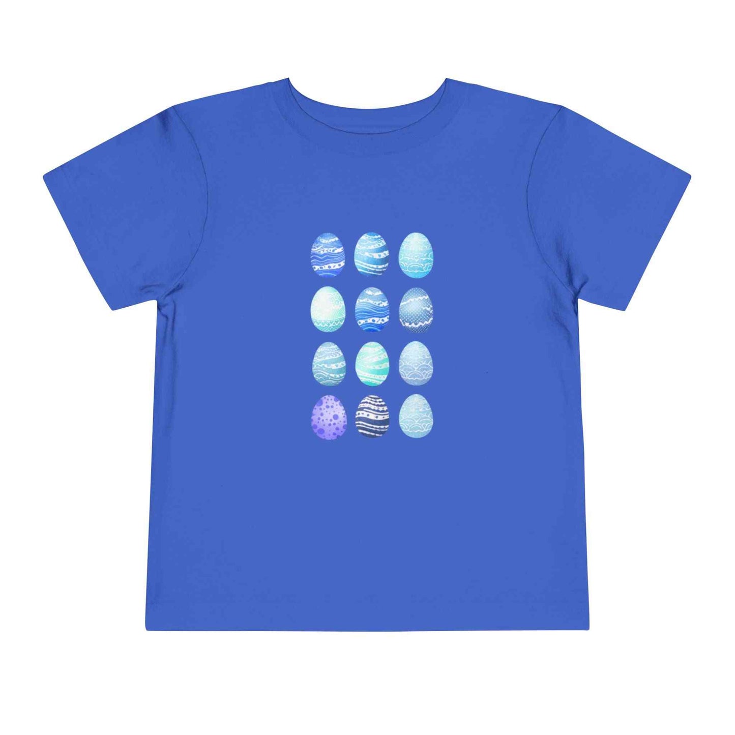 Blue watercolor Easter eggs boy toddler tee shirt breathable cotton