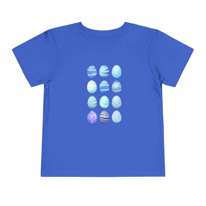Blue watercolor Easter eggs boy toddler tee shirt breathable cotton
