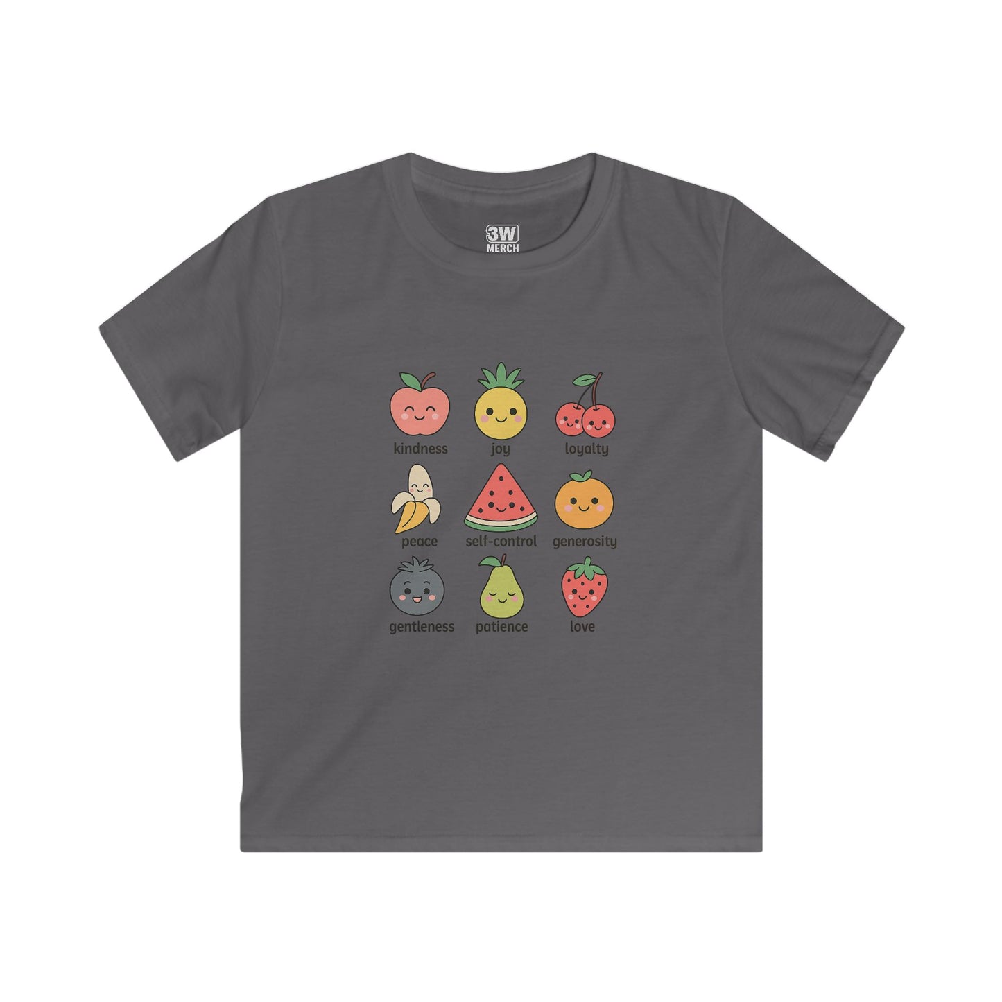 Kawaii Fruit of the Spirit T-Shirt – Kids & Family Positive Vibes Tee