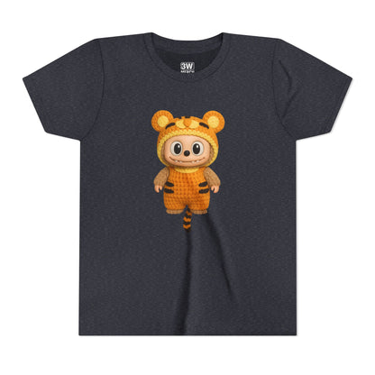 Tiger-Inspired Labooboo Youth Tee, Kids Animal T-Shirt, Fun Playwear, Gift for Birthdays, Woodland Adventure, Back-to-School, Halloween