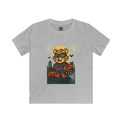 Kids Superhero Lion Tee, Kids Halloween Shirt, Cute Graphic Tee for Boys, Animal Theme T-Shirt, Fun Costume Tee for Kids