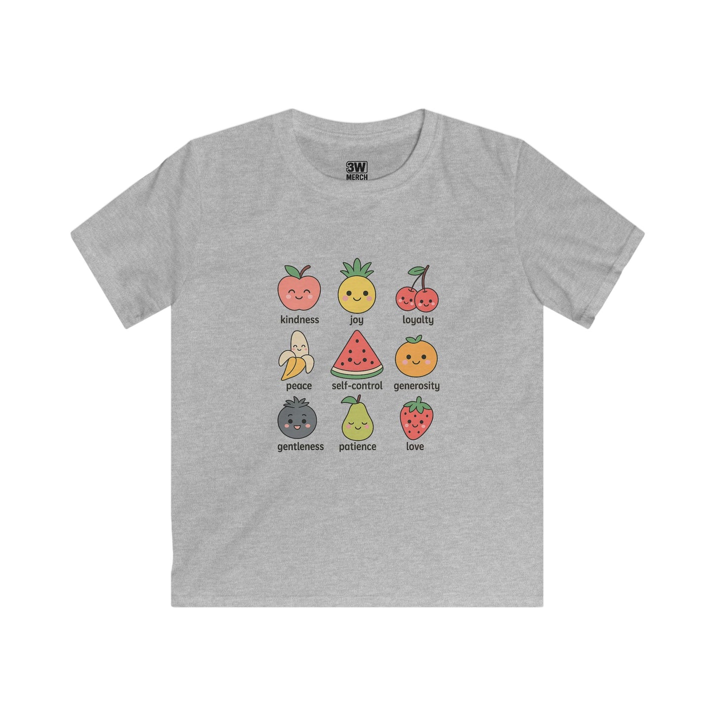 Kawaii Fruit of the Spirit T-Shirt – Kids & Family Positive Vibes Tee