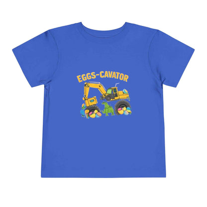 Toddler Easter shirt with cute Eggs-cavator construction and colorful egg graphic