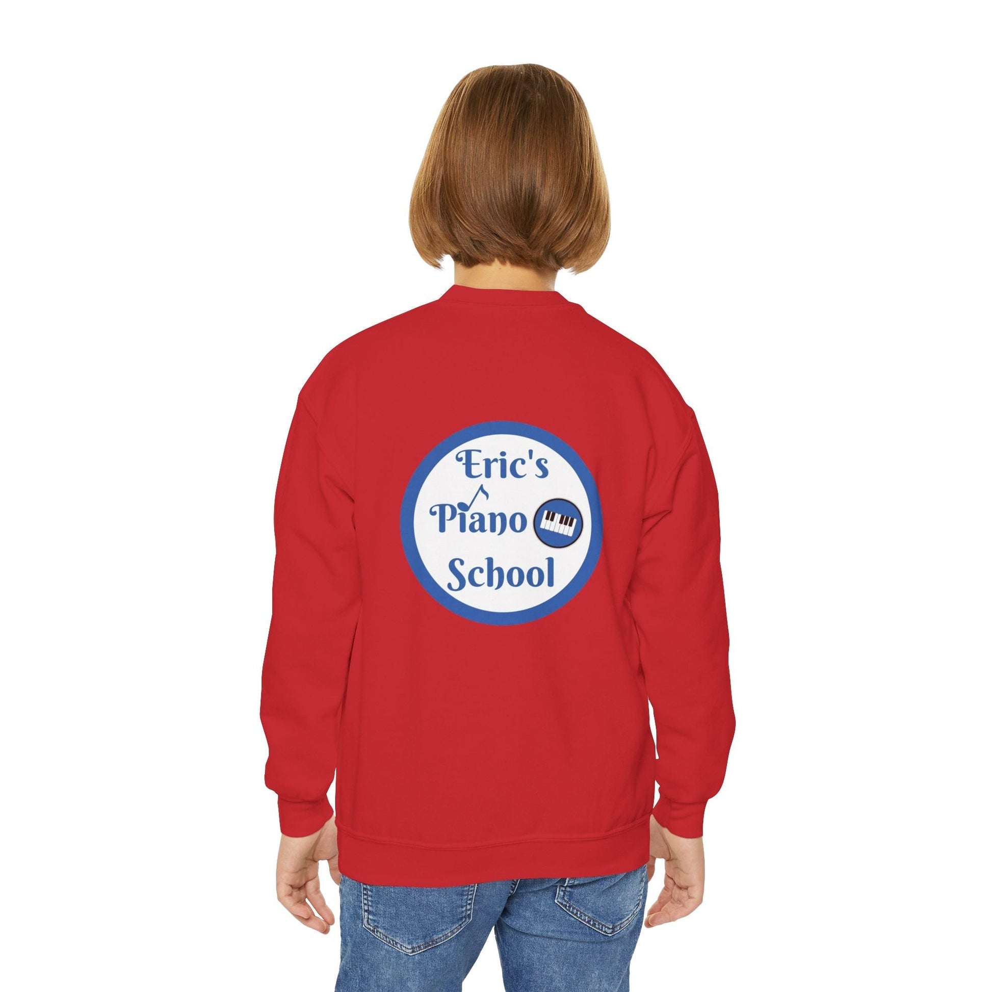 Youth sweatshirt with cozy oversized fit and piano school emblem embroidery