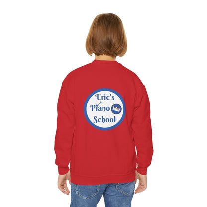 Youth sweatshirt with cozy oversized fit and piano school emblem embroidery