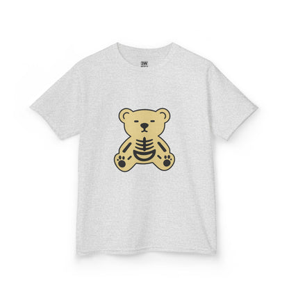 Halloween Skeleton Bear Kids Tee, Cute Graphic Tee, Halloween Costume Shirt, Birthday Gift for Kids, Fun Toddler Apparel