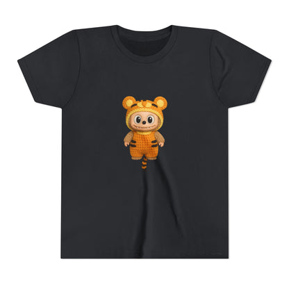 Tiger-Inspired Labooboo Youth Tee, Kids Animal T-Shirt, Fun Playwear, Gift for Birthdays, Woodland Adventure, Back-to-School, Halloween