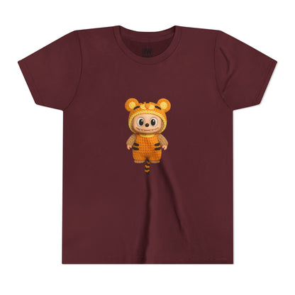 Tiger-Inspired Labooboo Youth Tee, Kids Animal T-Shirt, Fun Playwear, Gift for Birthdays, Woodland Adventure, Back-to-School, Halloween