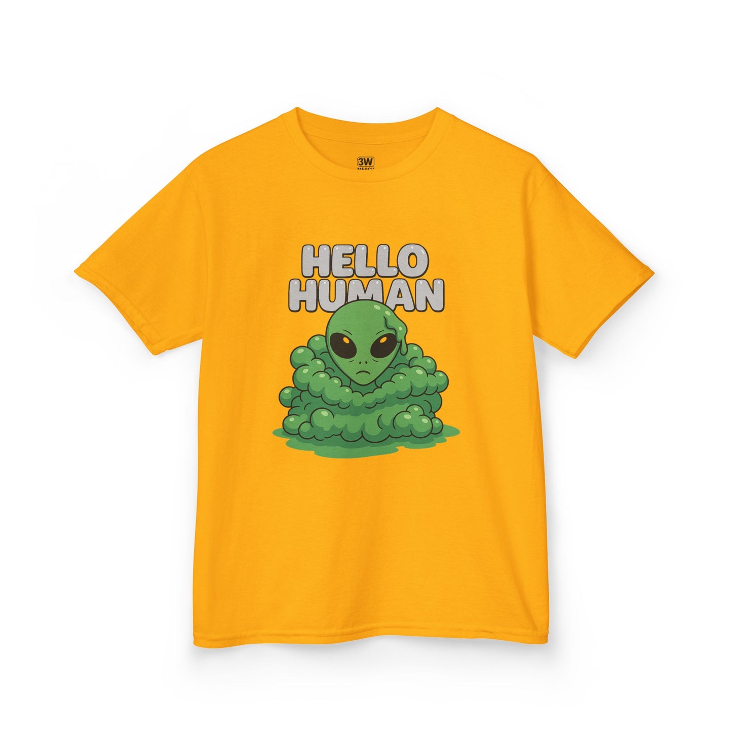 Kids Alien Graphic Tee, Fun Tee for Kids, Cute Monster Shirt, Birthday Gift, Unique Kids Apparel, Hello Human Design