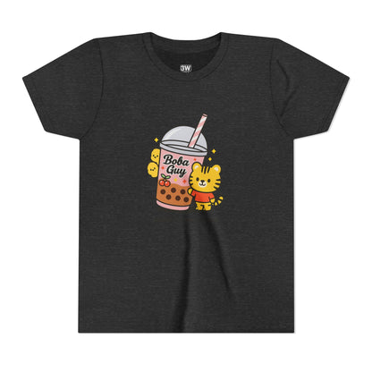 Kawaii Tiger Boba Tee – “Born to Have Fun” | Cute Boba Shirt | Y2K Kawaii Aesthetic | K-Pop Core Outfit | Bubble Tea Lover Gift | Trendy Graphic T-Shirt