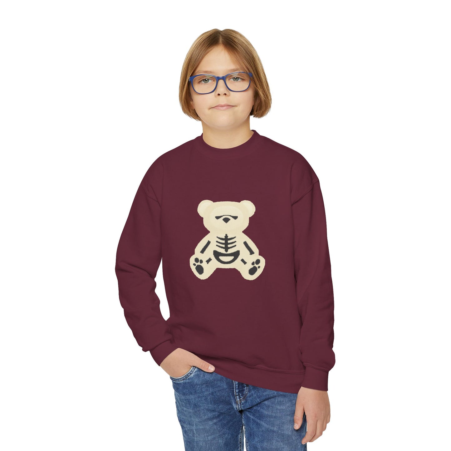 Skeleton Teddy Bear Sweatshirt | Y2K Streetwear Crewneck | Oversized Aesthetic Pullover | Cozy Fall Hoodie | Trending TikTok Outfit 2025