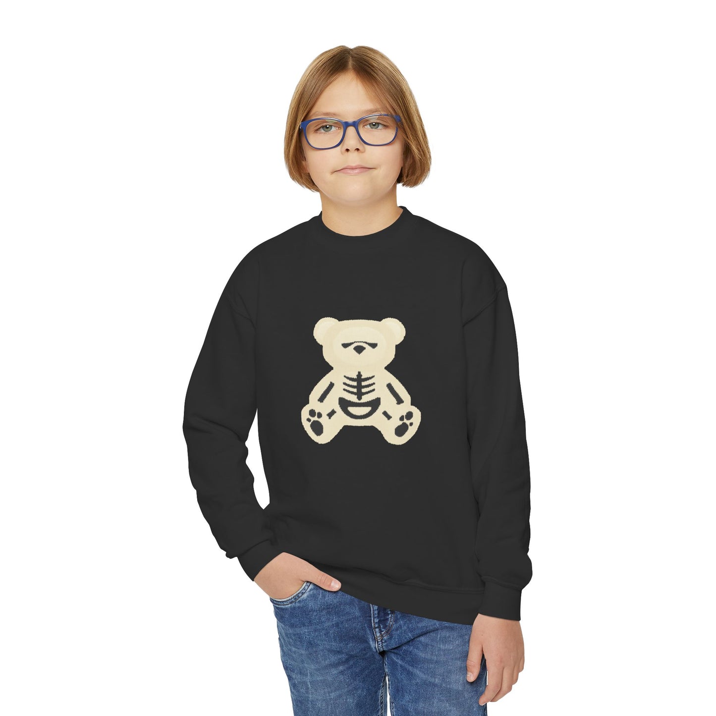 Skeleton Teddy Bear Sweatshirt | Y2K Streetwear Crewneck | Oversized Aesthetic Pullover | Cozy Fall Hoodie | Trending TikTok Outfit 2025