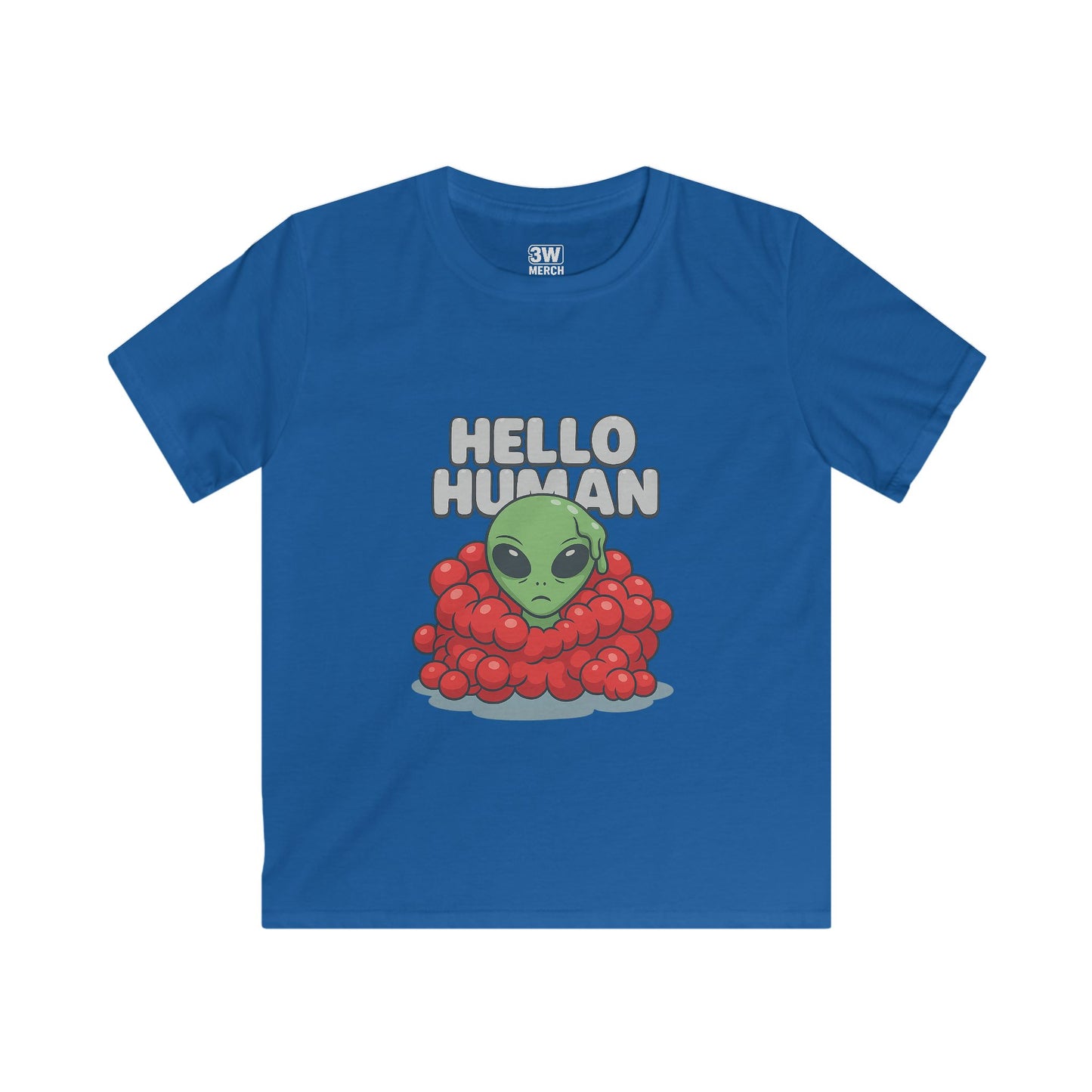 Hello Human Alien Halloween Shirt Spooky UFO Graphic Tee, Funny Sci Fi Costume Top, Creepy Cute Alien T-Shirt