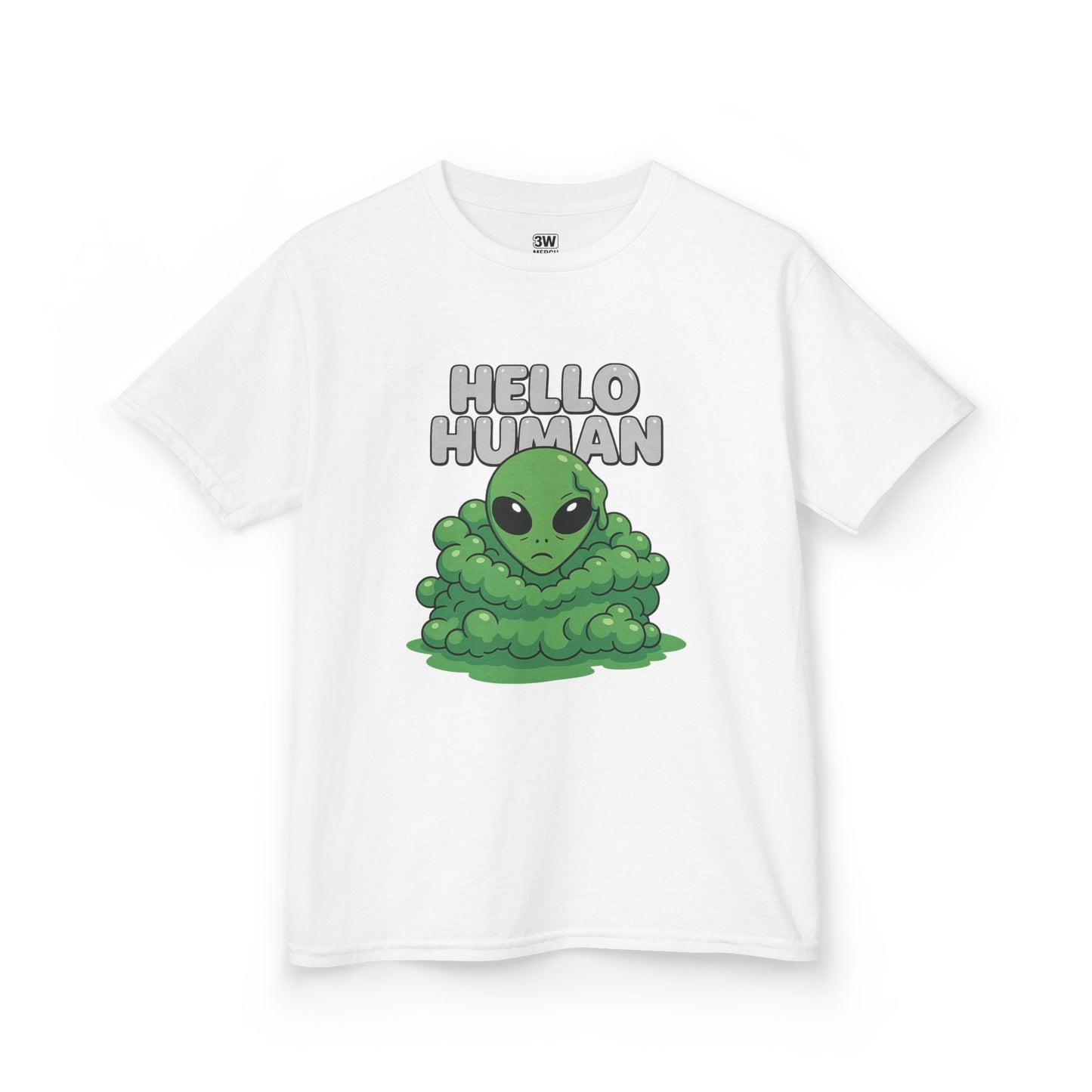 Kids Alien Graphic Tee, Fun Tee for Kids, Cute Monster Shirt, Birthday Gift, Unique Kids Apparel, Hello Human Design
