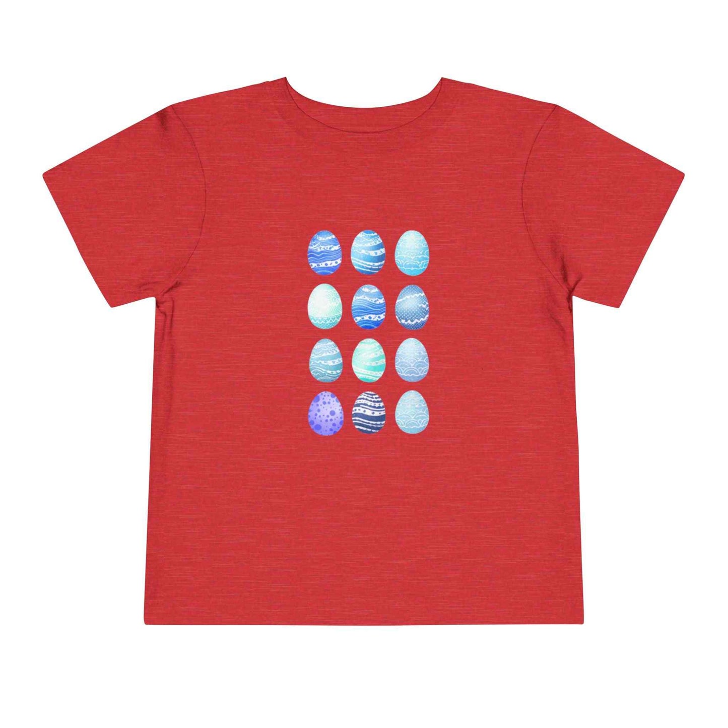 Blue watercolor Easter eggs boy toddler tee shirt with soft breathable cotton fabric