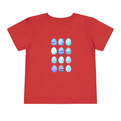 Blue watercolor Easter eggs boy toddler tee shirt with soft breathable cotton fabric