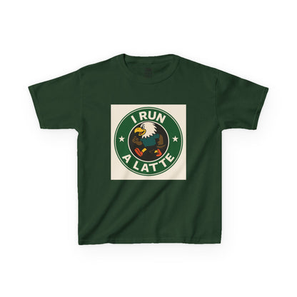 I Run a Latte Shirt – Funny Running Eagle Coffee Lover Tee, Marathon Runner Gift, Fitness & Caffeine Humor Top