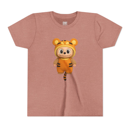 Tiger-Inspired Labooboo Youth Tee, Kids Animal T-Shirt, Fun Playwear, Gift for Birthdays, Woodland Adventure, Back-to-School, Halloween