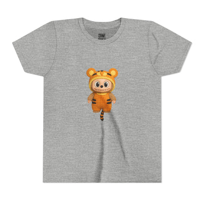 Tiger-Inspired Labooboo Youth Tee, Kids Animal T-Shirt, Fun Playwear, Gift for Birthdays, Woodland Adventure, Back-to-School, Halloween