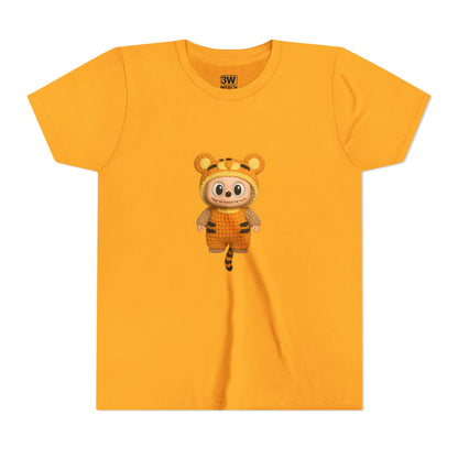 Tiger-Inspired Labooboo Youth Tee, Kids Animal T-Shirt, Fun Playwear, Gift for Birthdays, Woodland Adventure, Back-to-School, Halloween
