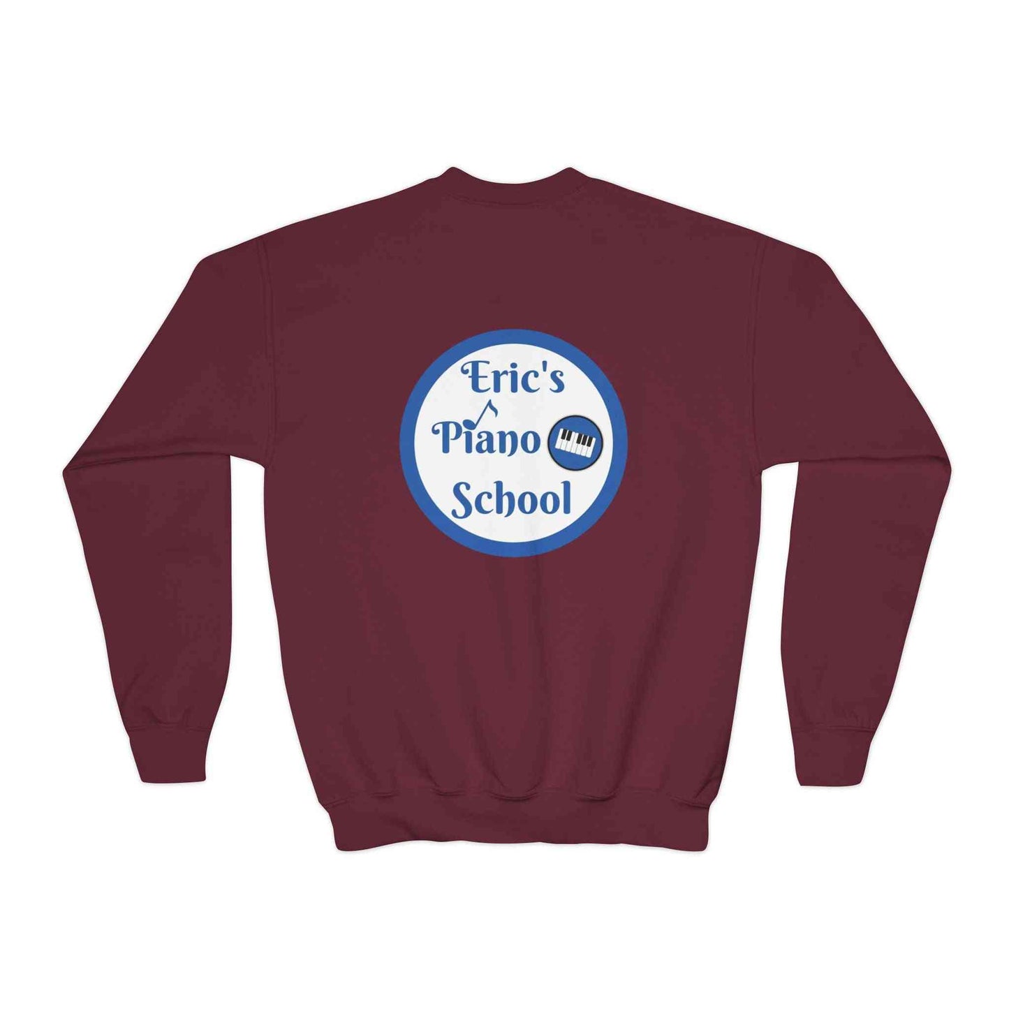 Cozy youth sweatshirt with piano school emblem for music lovers in soft midweight fabric