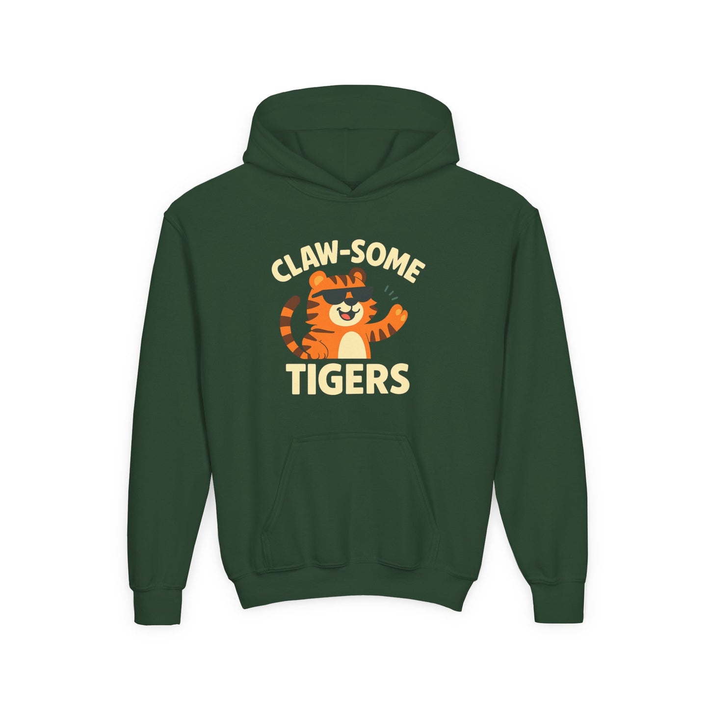 Claw-some Tigers Youth Hoodie, Fun Children's Sweatshirt, Cute Tiger Sweatshirt, Animal Lovers Gift, Perfect for Kids' Parties