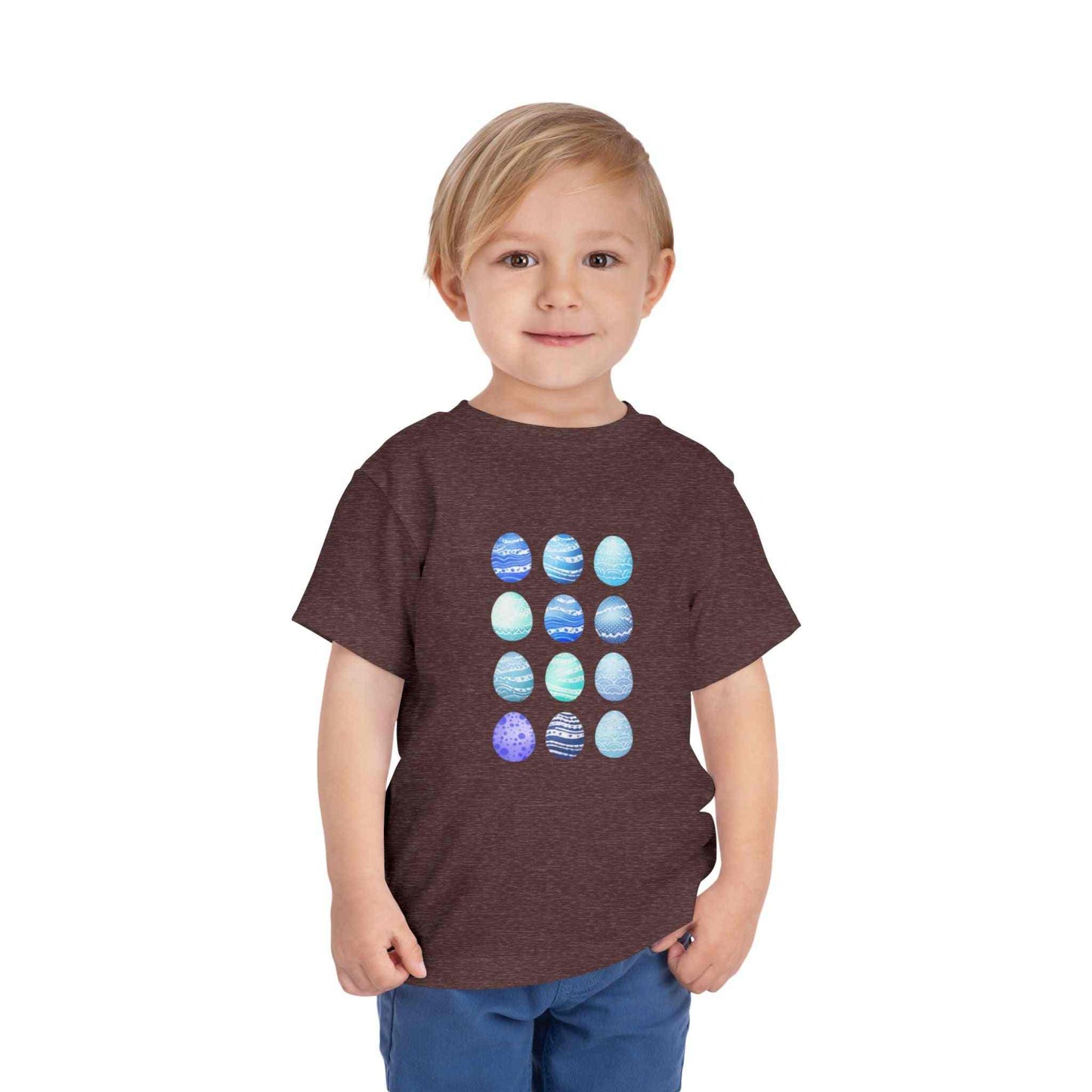 Blue watercolor Easter eggs boy toddler tee soft cotton shirt